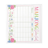 Mahjong Scorekaart Bloemendesign Notitieblok (Voorkant)