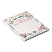 Mahjong Scorekaart Bloemig Notitieblok (Schuin)
