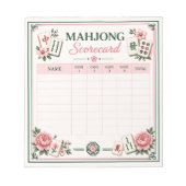 Mahjong Scorekaart Bloemig Notitieblok (Voorkant)