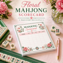Mahjong Scorekaart Bloemig