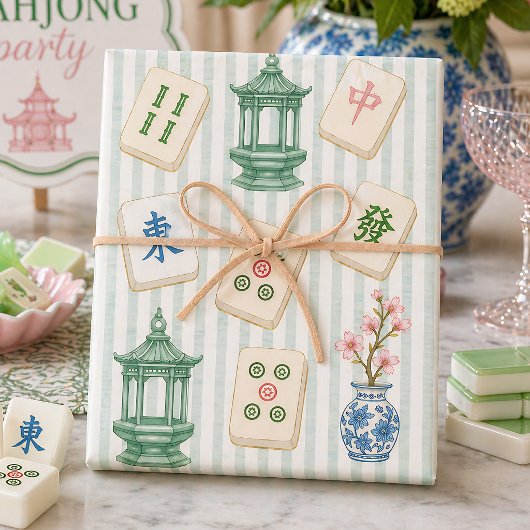 Mahjong Seersucker Inpakpapier Set Vel