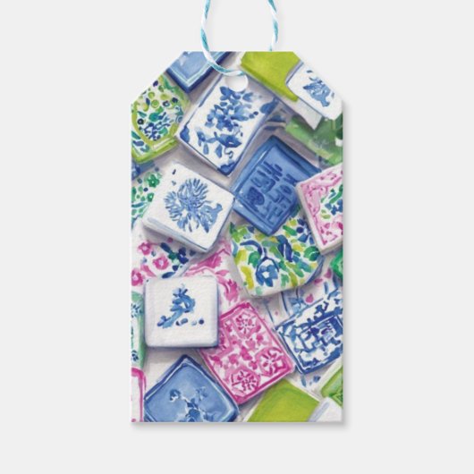 Mahjong servet cadeaulabel (Voorkant)