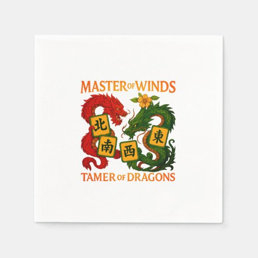 Mahjong servetten en tafelgerei (Voorkant)