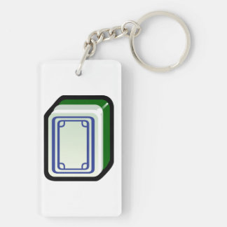 Mahjong-sleutelhanger (Witte Draak tegel) Sleutelhanger