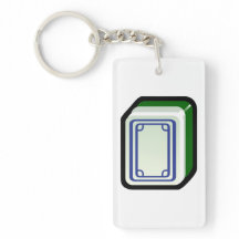Mahjong-sleutelhanger (Witte Draak tegel)