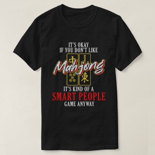 Mahjong Smart People spel China bordspel speler T-shirt (Design voorkant)