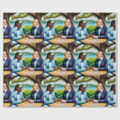 Mahjong Snoop Dogg en Trump Mahj WRAPPING Paper Cadeaupapier (Vlak)