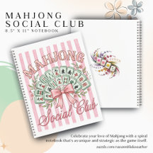Mahjong Social Club 8.5" x 11" Spiraal Notebook