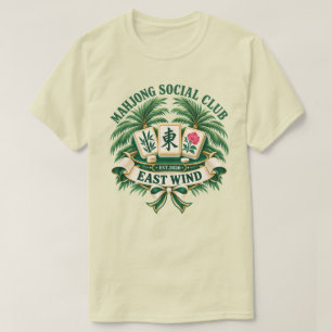 Mahjong Social Club Oostwind Retro Embleem Jaren 7 T-shirt