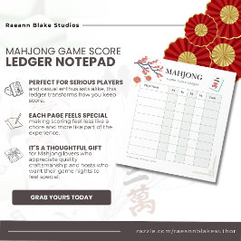Mahjong-spel scoreboek notitieblok