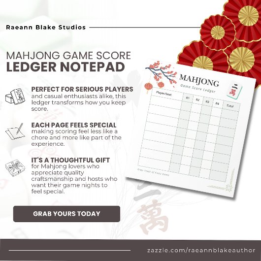 Mahjong-spel scoreboek notitieblok