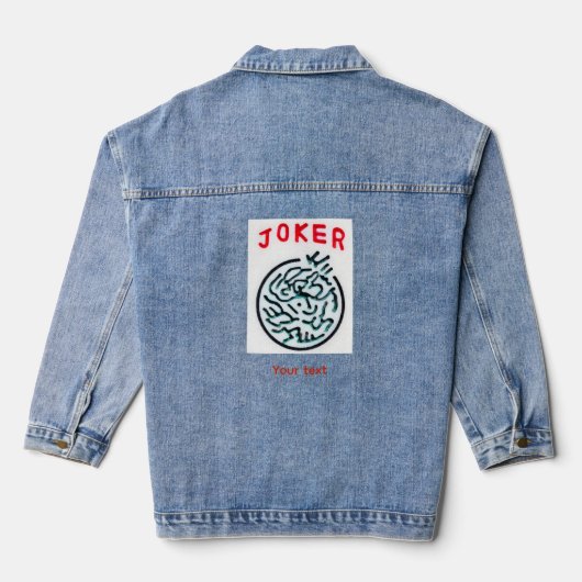 MahJong-spel symbool Joker-tegel Denim Jacket (Achterkant)