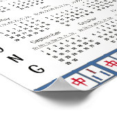 Mahjong spel Tegels 2024 Kalender Poster (Hoek)