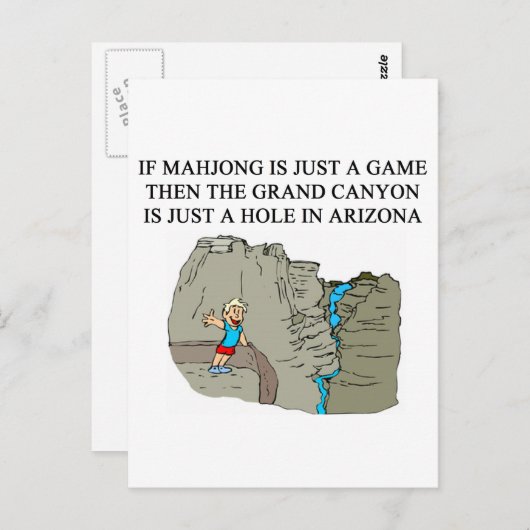 MAHJONG-speler Briefkaart (Voorkant / Achterkant)