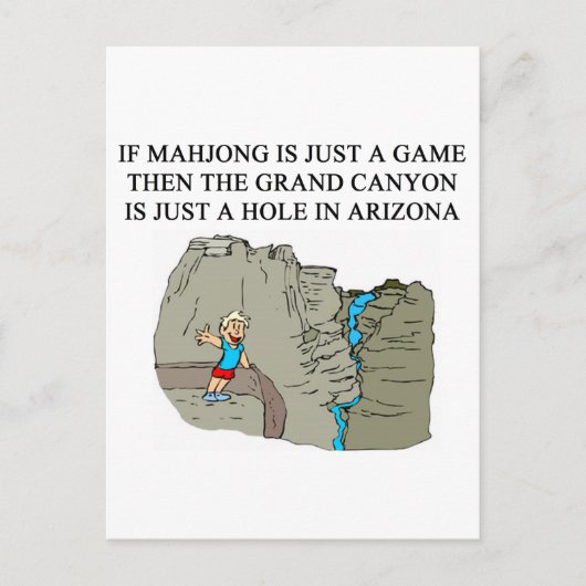 MAHJONG-speler Briefkaart (Voorkant)
