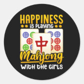 Mahjong-speler Ronde Sticker (Voorkant)