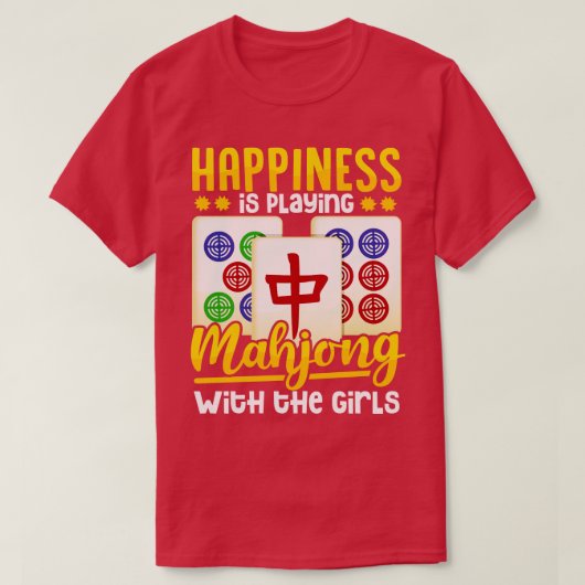 Mahjong Speler Vrouwen Meisjes Grappig Gift T-shirt (Design voorkant)