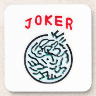 MahJong-spelsymbool Joker tegel Bier Onderzetter