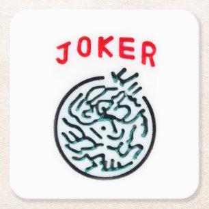 MahJong-spelsymbool Joker tegel Kartonnen Onderzetters