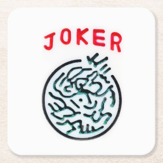 MahJong-spelsymbool Joker tegel Kartonnen Onderzetters (Voorkant)
