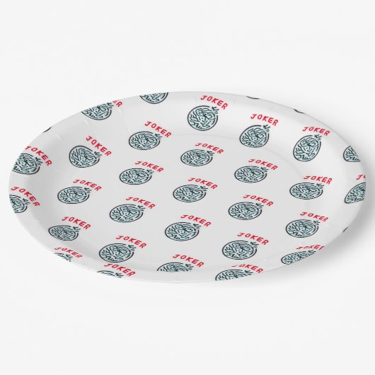 MahJong-spelsymbool Joker tegel Papieren Bordje (Gekanteld)