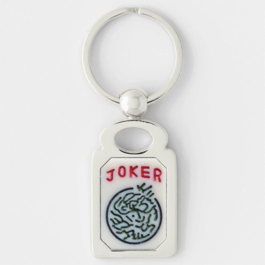 MahJong-spelsymbool Joker tegel Sleutelhanger (Voorkant)