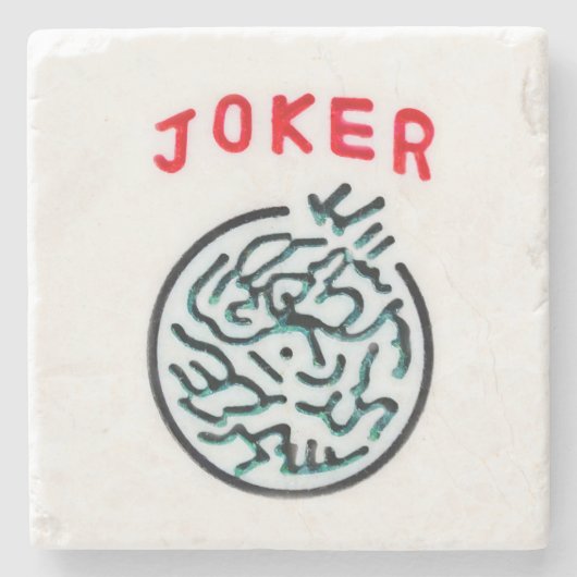 MahJong-spelsymbool Joker tegel Stenen Onderzetter (Voorkant)