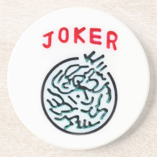 MahJong-spelsymbool Joker tegel Zandsteen Onderzetter (Voorkant)