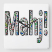 Mahjong Square Clock - Mahj! Vierkante Klok (Voorkant)