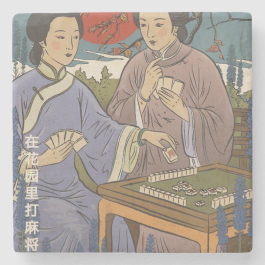 Mahjong Stenen Onderzetter (Voorkant)