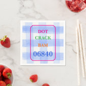 Mahjong Stip Crack Bam Waterverf Gingham Servet (Insitu)