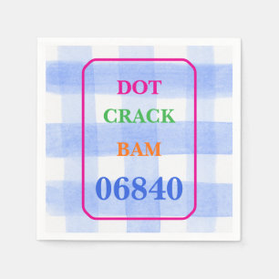 Mahjong Stip Crack Bam Waterverf Gingham Servet