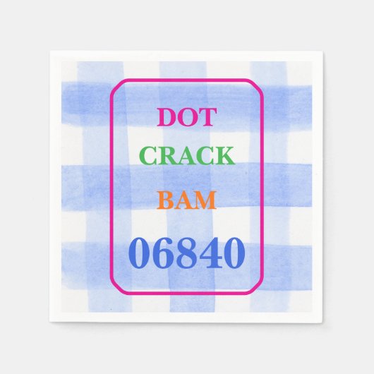 Mahjong Stip Crack Bam Waterverf Gingham Servet (Voorkant)