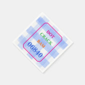 Mahjong Stip Crack Bam Waterverf Gingham Servet (Hoek)