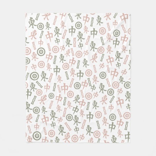 Mahjong Symbolen Fleece Deken (Voorkant)