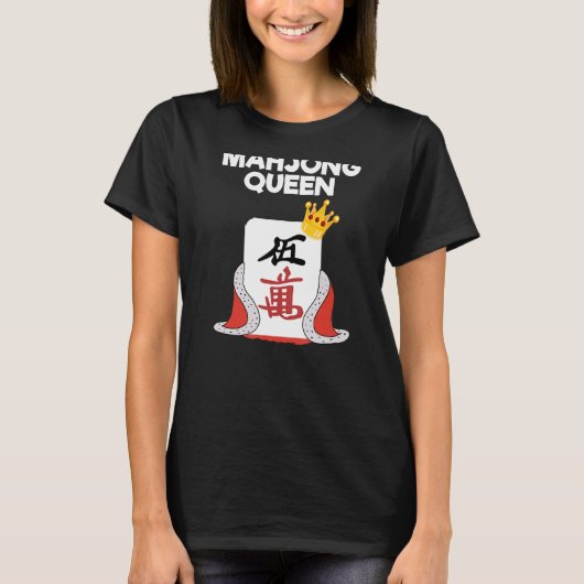 Mahjong T-Shirt - Grappige Mahjong Koningin (Voorkant)