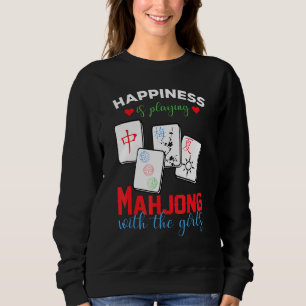 Mahjong T-shirt Happiness speelt Mahjong met de
