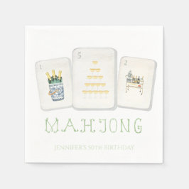 Mahjong-tegel servetten voor een preppy Mahjong-fe