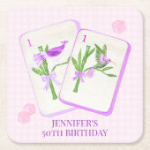 Mahjong Tegel servetten voor Mahjong Party Decor Kartonnen Onderzetters (Voorkant)