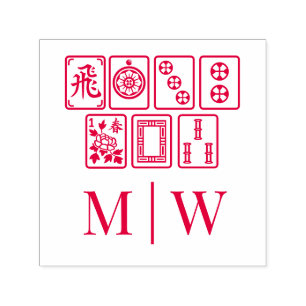 Mahjong Tegels #1 Huwelijk Koppel Initiaal Zelfinktende Stempel