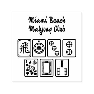 Mahjong Tegels #1 met Clubnaam / Locatie Zelfinktende Stempel