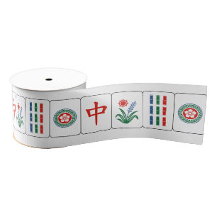 Mahjong Tegels #2 - Ontworpen voor 3” Grosgrain Lint