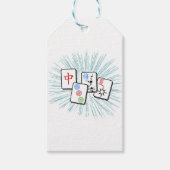 Mahjong Tegels Blue Cadeaulabel (Voorkant)