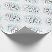 Mahjong Tegels Blue Cadeaupapier (Hoek)