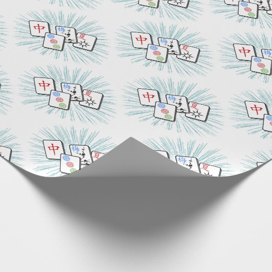 Mahjong Tegels Blue Cadeaupapier (Hoek)