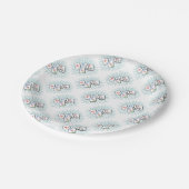 Mahjong Tegels Blue Papieren Bordje (Gekanteld)