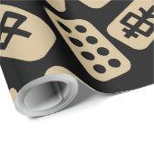 Mahjong tegels brown op zwart cadeaupapier (Rol Hoek)