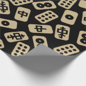 Mahjong tegels brown op zwart cadeaupapier (Hoek)