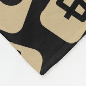 Mahjong tegels brown op zwart fleece deken (Hoek)