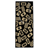 Mahjong tegels brown op zwart wijn cadeautas (Achterkant)